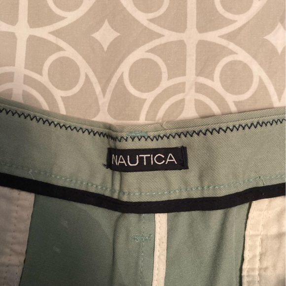 Green Flat Front Shorts - Picture 2 of 3